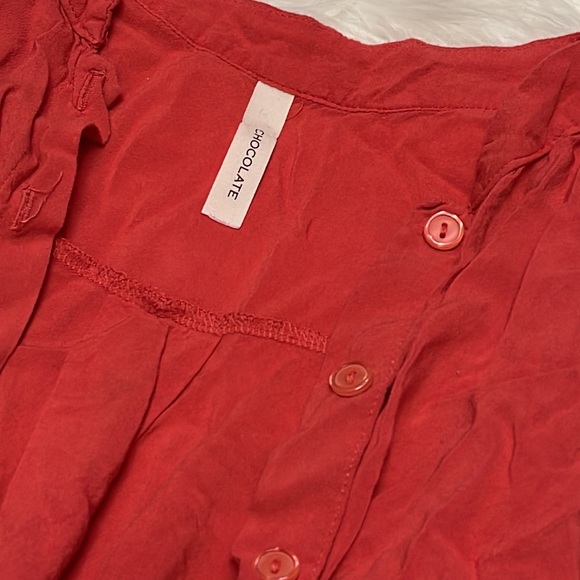 Red Shorts Romper - Picture 2 of 3